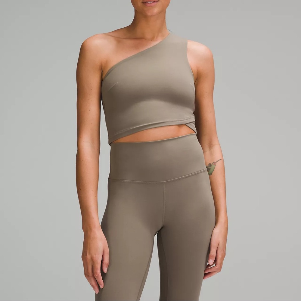 lululemon Align Asymmetrical Tank Top Sports Bra in Nomad US 4